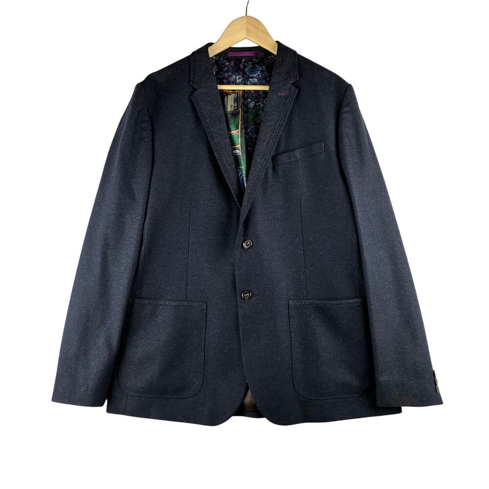 Ted Baker London Navy Wool-Blend Two-Button Sport Coat